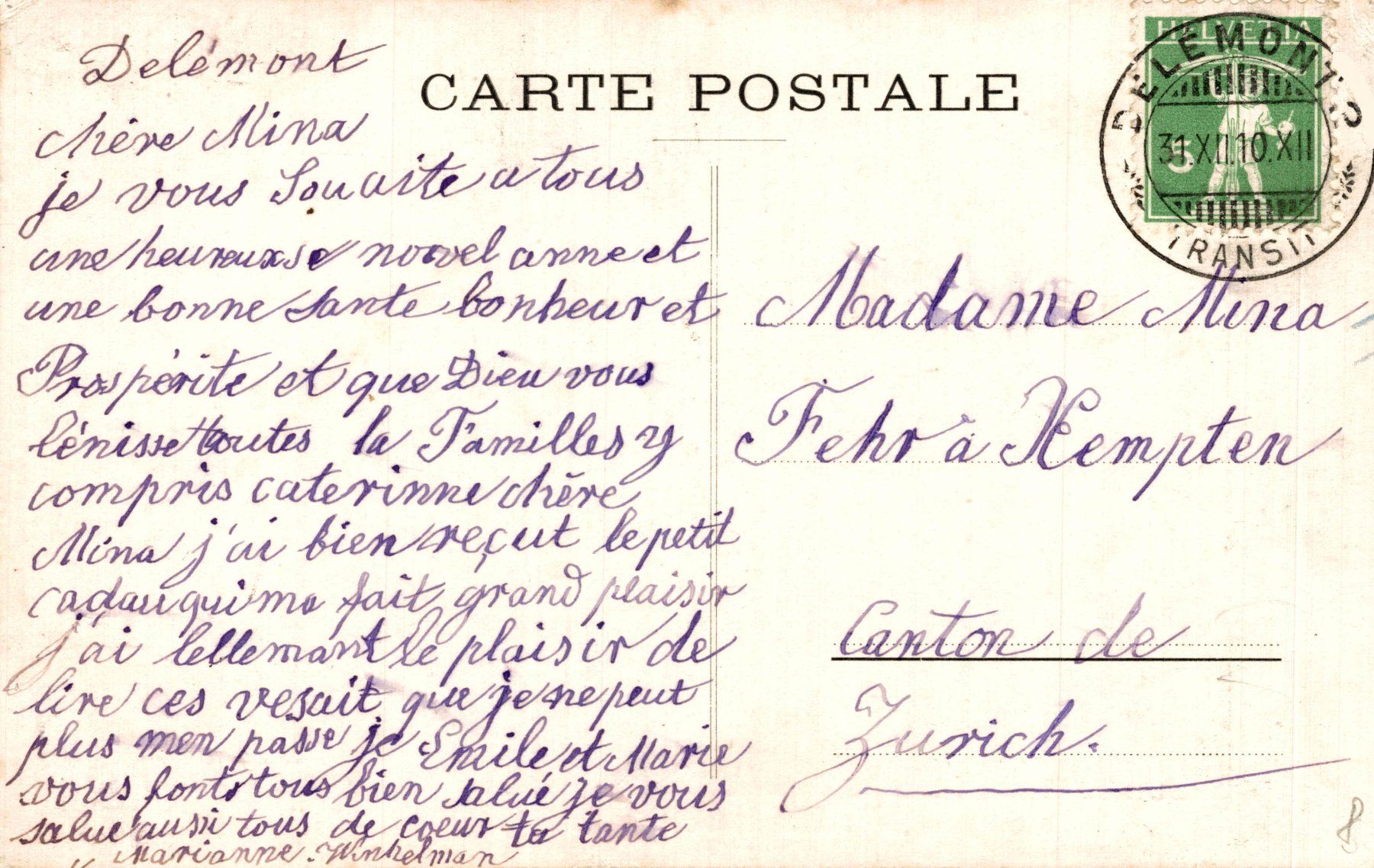 Cartoline postali: Neuveville. Place du Temple – Usato da Bronschhofen venduto da Astore 1