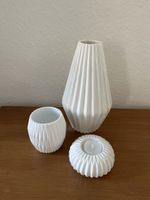 Lot de 3 bougeoirs/vases blancs, design moderne, occasion
