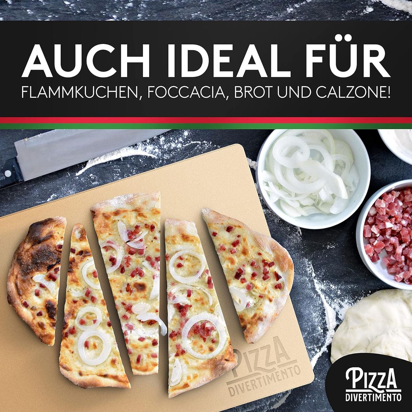 Elettrodomestici da cucina: Pizzastein Set mit Pizzaschieber für Backofen – Nuovo e nell'imballaggio originale da Herisau venduto da Senn24 5