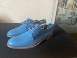 Heschung Derby Schuhe Leder Blau Gr. 5 | Made in France | To