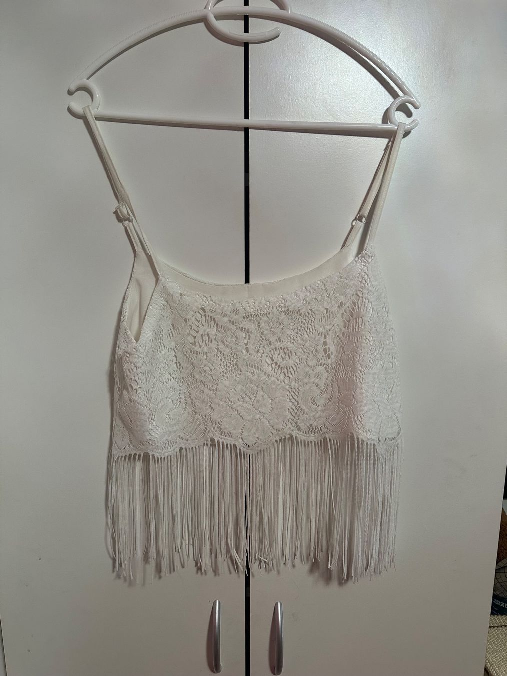 Tops: Spitzentop mit Fransen Weiss Grösse S – Neu (gemäss Beschreibung) aus Schaan von Hermine2018