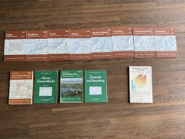 13 Schweizer Landeskarten 1:25’000 + Spezialkarten