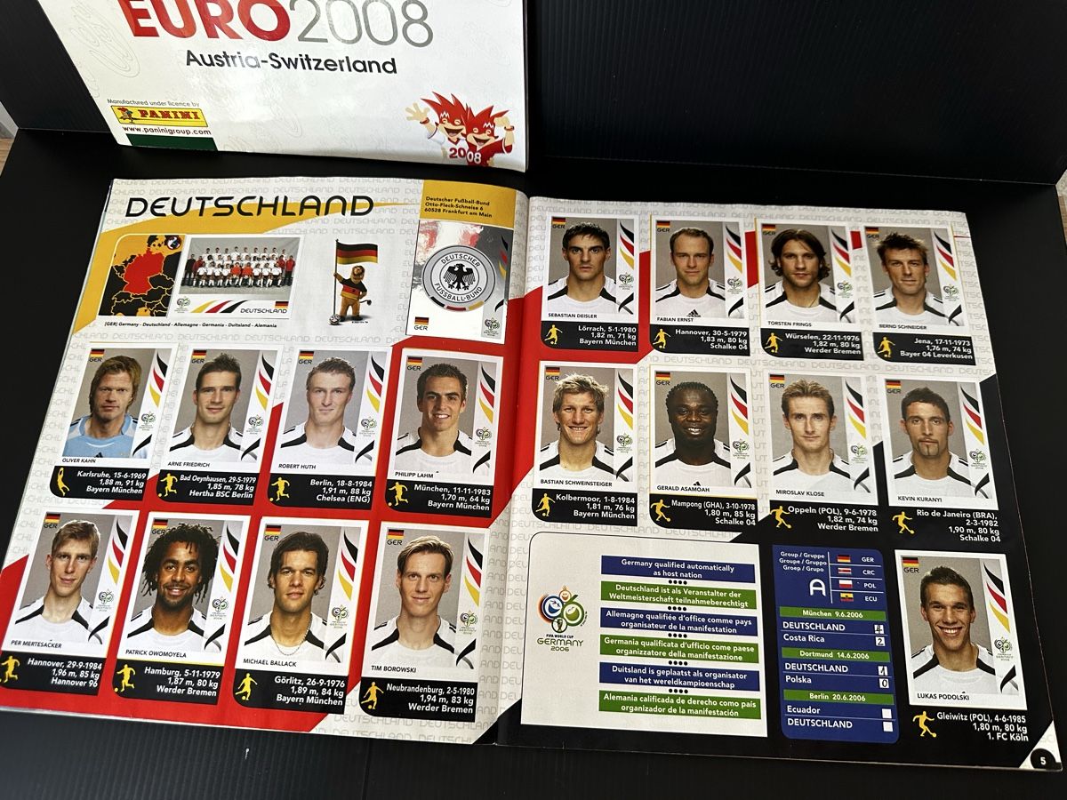 Panini Album: Panini EM Album 2006 & 2008 komplett – Usato da Niederbipp venduto da Roeschu77 1