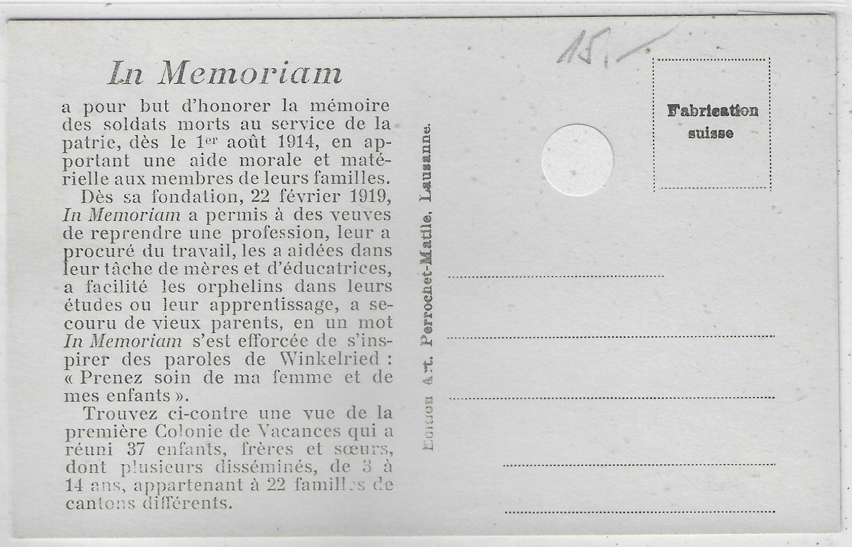 Cartoline postali: In Memorian - Colonies de Vacances - L'arrivee – Usato da Ettingen venduto da Kartenplanet 1