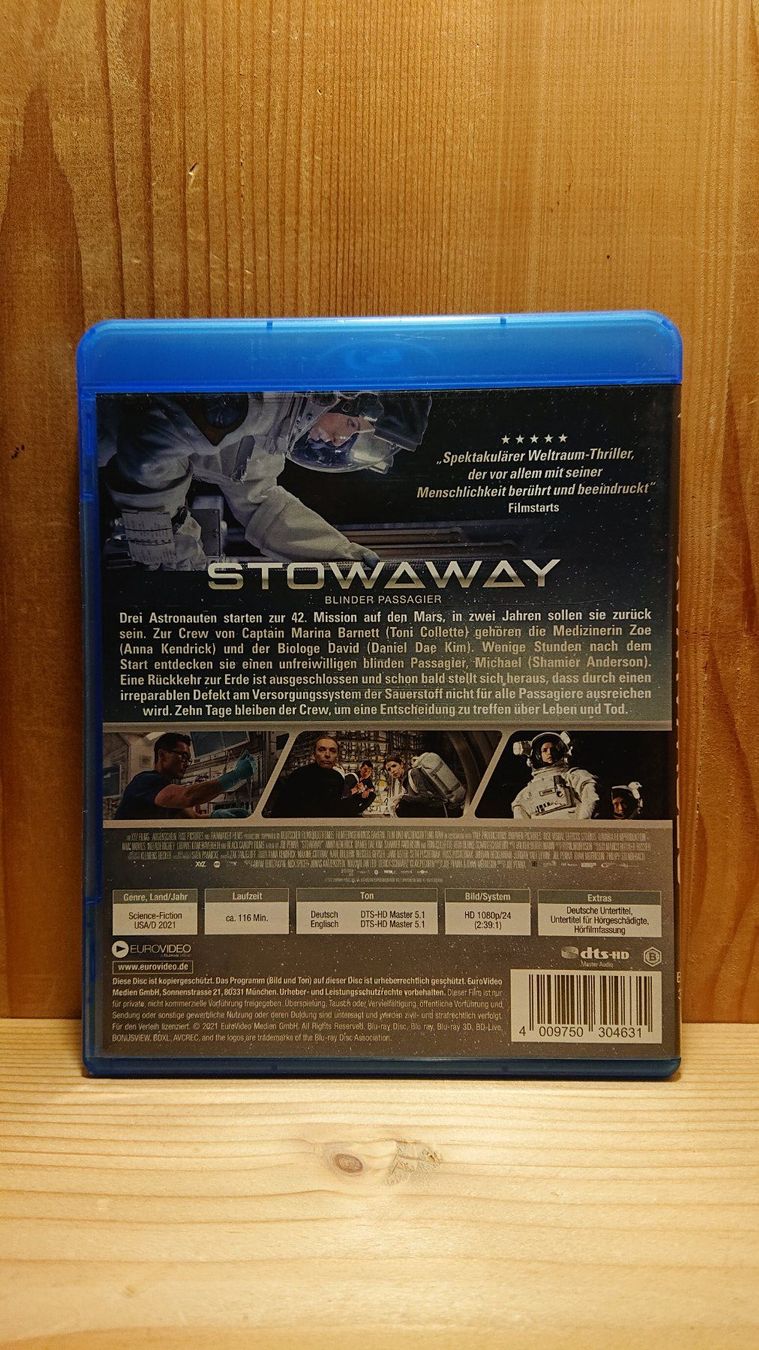 Tutti i DVDs: STOWAWAY Blinder Passagier Blu-Ray mit Anna Kendrick – Usato da Wilderswil venduto da Exebub 1