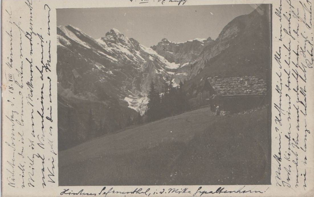 Cartoline postali: P 75 Spaltenhorn, 1917 – Usato da Freienbach venduto da Bhaltis