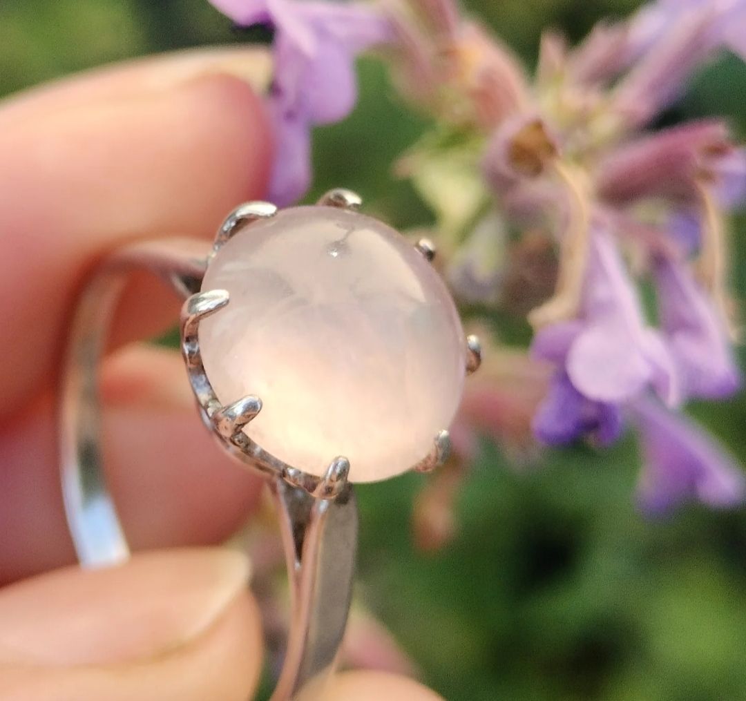 Anelli: Antiker Cabochon Rosenquarz Kronen Ring Silber – Usato da schwyz venduto da larry91sz 3