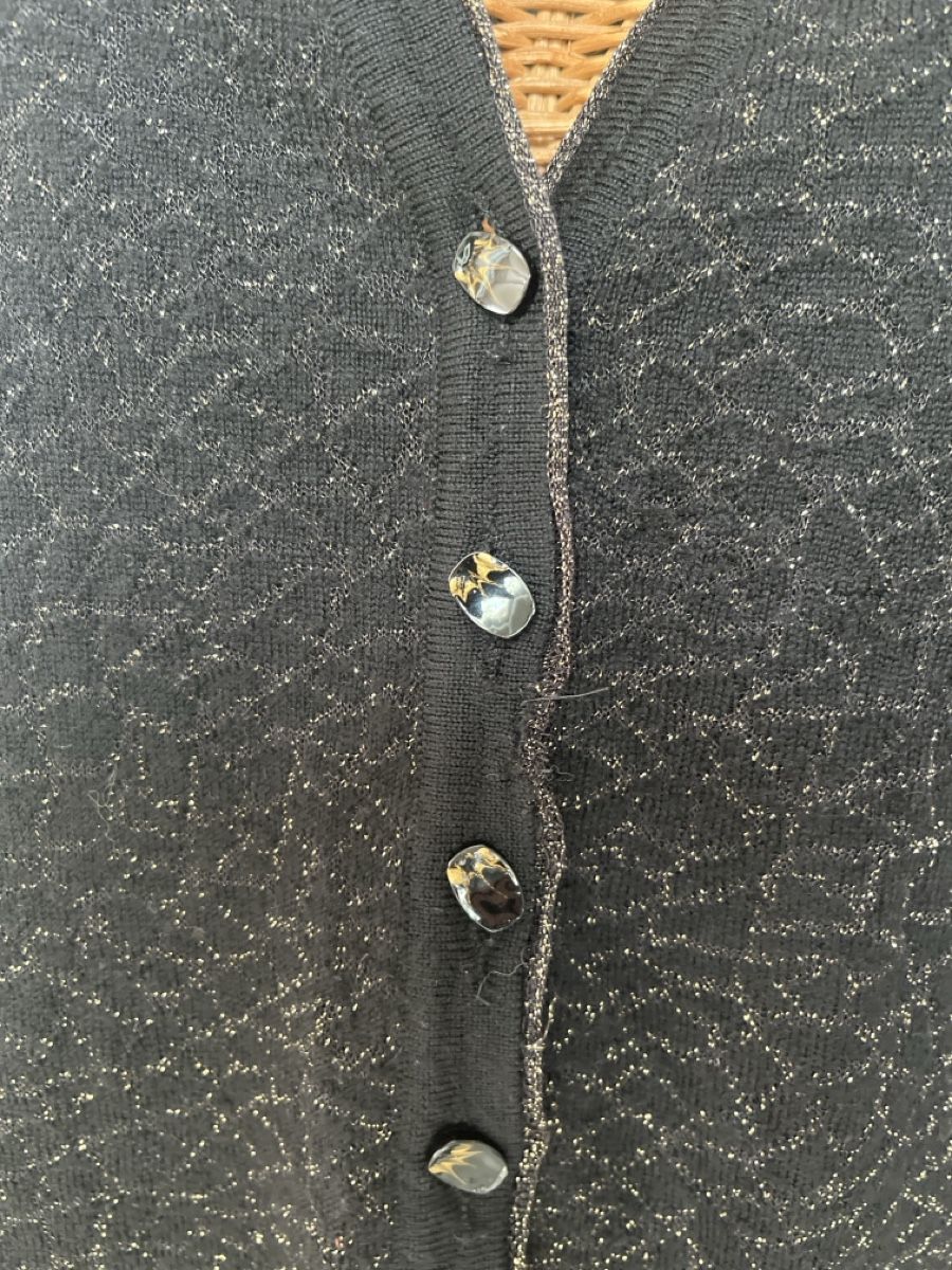 Giacche: St. Georges Strickjacke, schwarz-Glitzer, 40 – Usato da Solothurn venduto da Bobesch08 2