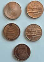 5 pièces de 5 francs suisse commémoratives 1980/81/85/88