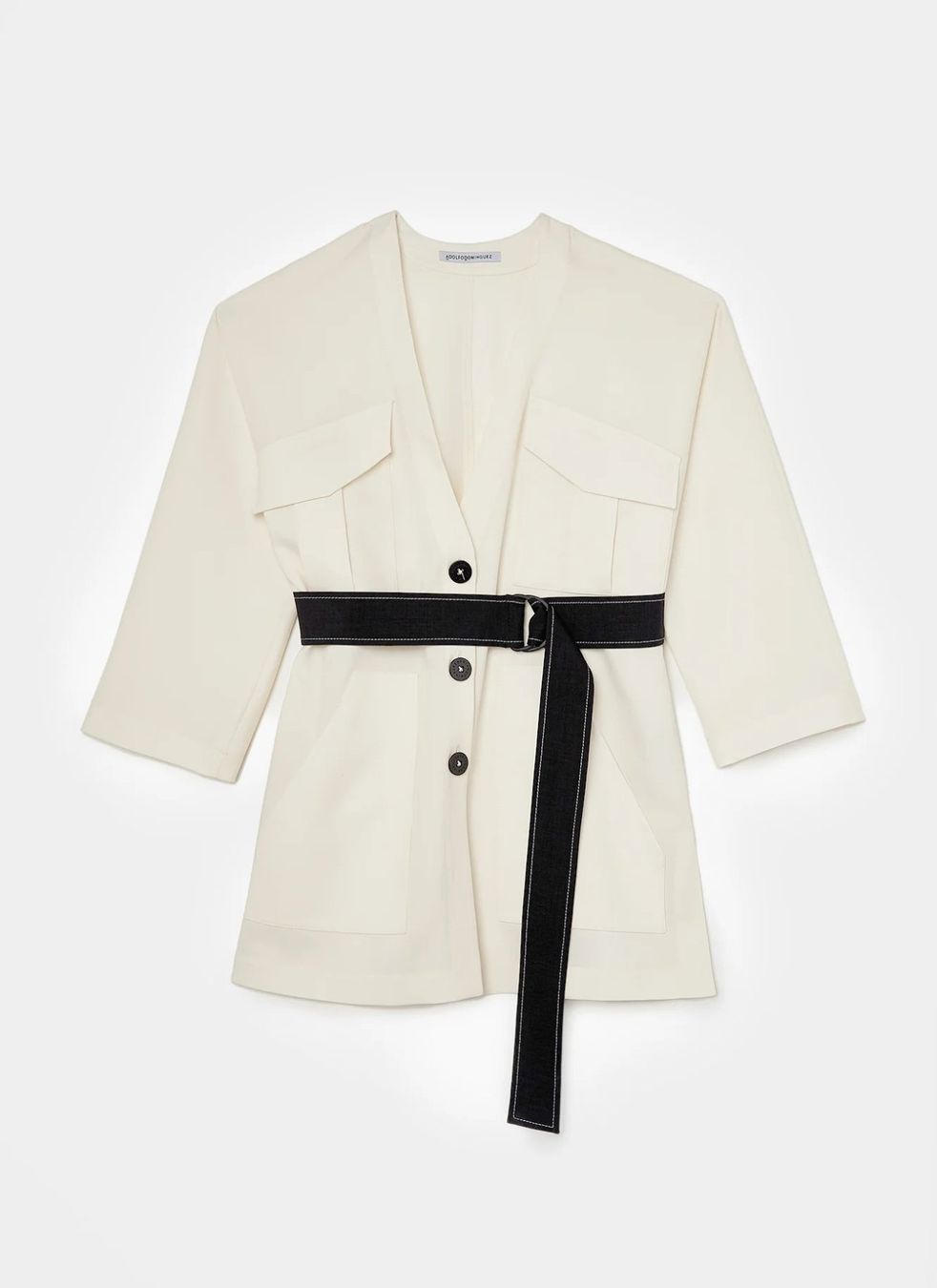 Giacche: Adolfo Dominguez White Safari Jacket + Trousers – Nuovo (secondo la descrizione) da Pfäffikon ZH venduto da JingTunic 5
