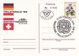 1988 Trilaterale D, A CH, 1 FDC 1 Karte
