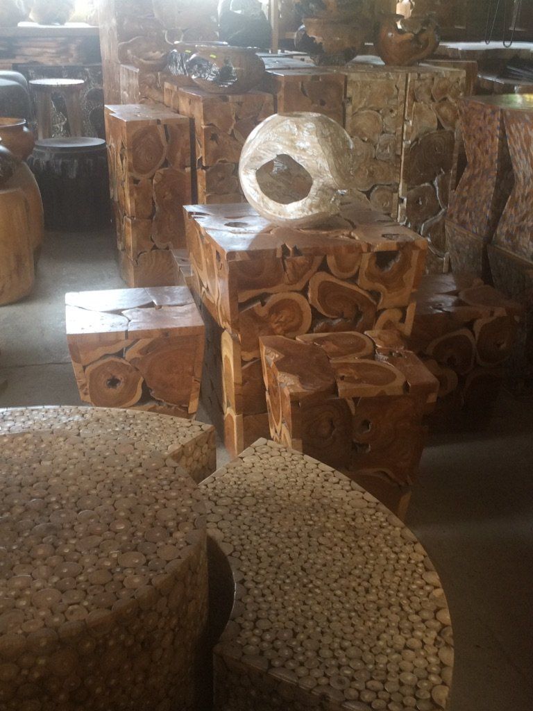 Tischset: SET Sitzgruppe Hocker Tisch Teak Holz Sitzmöbel Garnitur – Neu und originalverpackt aus Daisendorf von Wohn-Kult 3