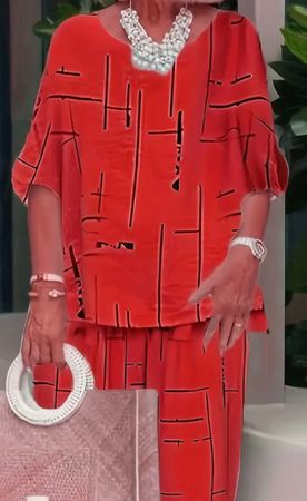 MUST HAVE - edler/stylischer Hosen-2-Teiler, rot, L/XL