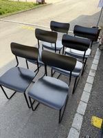 6er-Set Freischwinger-Stühle im Vintage-Stil mit schwarz
