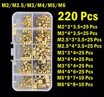 Assortiment d'écrous d'insertion 3D - 220pcs (M2 - M6)