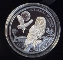 (2400) Australien, 1 Dollar, 2022, Schleiereule, Black Proof