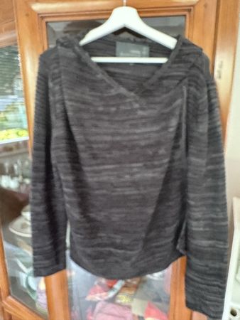 Felpa Cecil con cappuccio, grigio-nero, taglia L