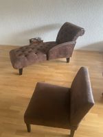 Chaiselongue und Sessel braun Leder-Look guter Zustand