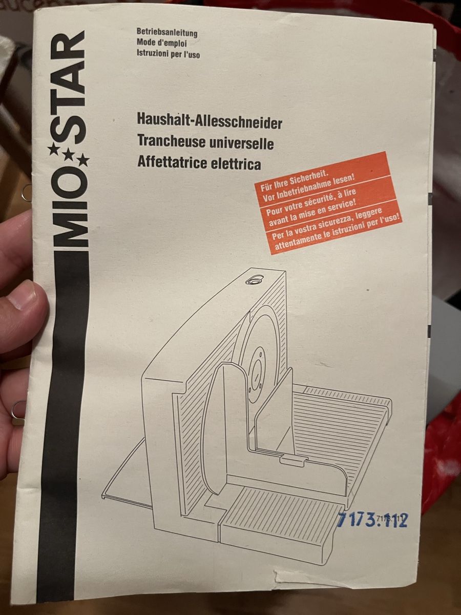 Mio Star Elettrodomestici da cucina: Mio STAR Haushalt-Allesschneider mit Anleitung – Usato da Basel venduto da JJ.Elena