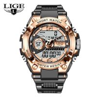 LIGE Digitale Sport-Armbanduhr für Herren – mit LED-Hinterg