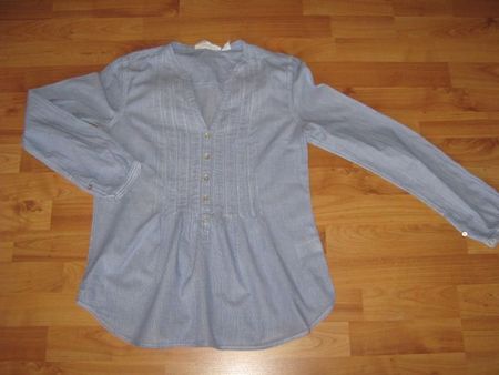 Langarm Bluse hellblau, Grösse 38