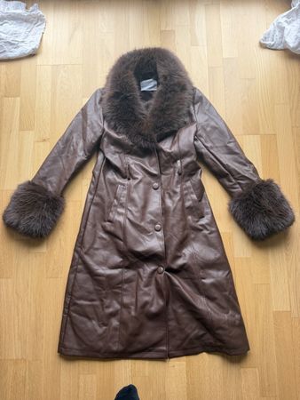 Damen Mantel Azalea Wang braun Kunstfell & Leder Grösse L