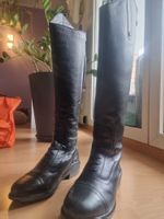 Schwarze Reitstiefel, Leder, gefüttert,Top Zustand