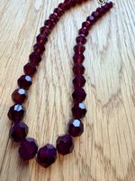 Swarovski Burgundy Crystal Necklace – Gold Tone Clasp