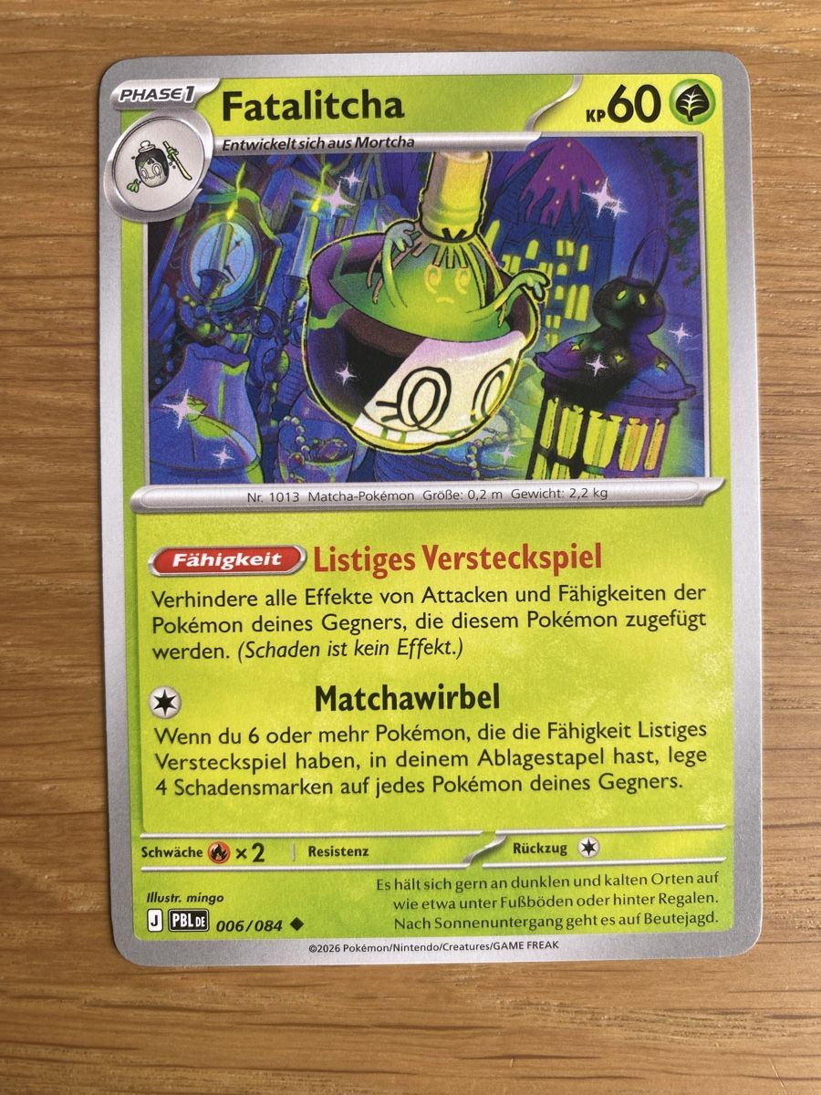 Pokémon Carte collezionabili: Fatalitcha Matcha-Pokémon 006/084 PBL – Nuovo (secondo la descrizione) da Haldenstein venduto da lisipe