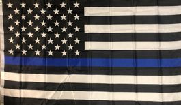 USA Fahne Schwarz Weiss blauer Streifen Polizei Fahne Flag