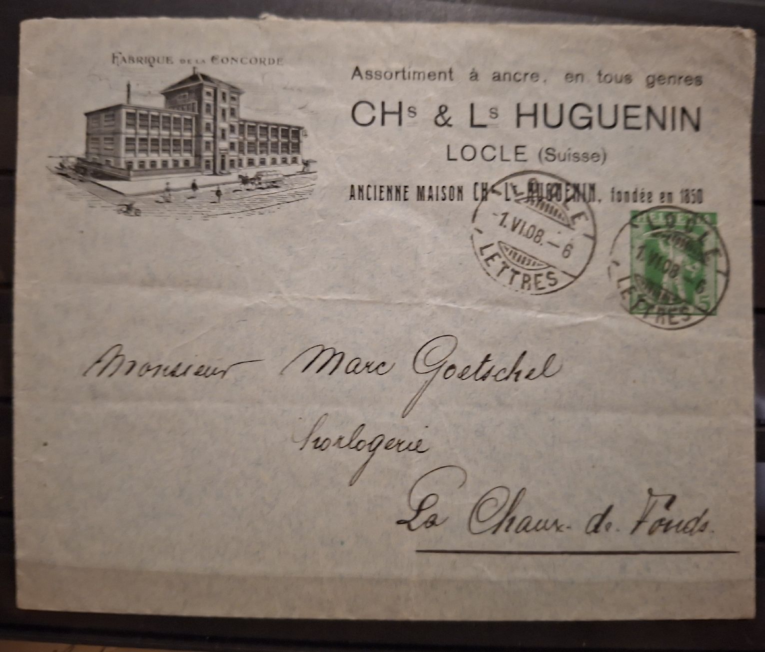 Tutti i francobolli: Fabrique de la Concorde Ganzsache  – Usato da Balgach venduto da SIMEON27