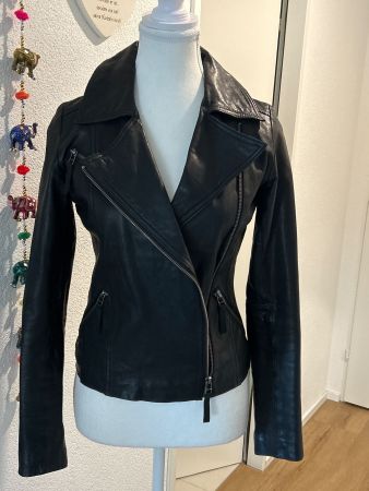 Damen Lederjacke schwarz von La Redoute Gr. 34