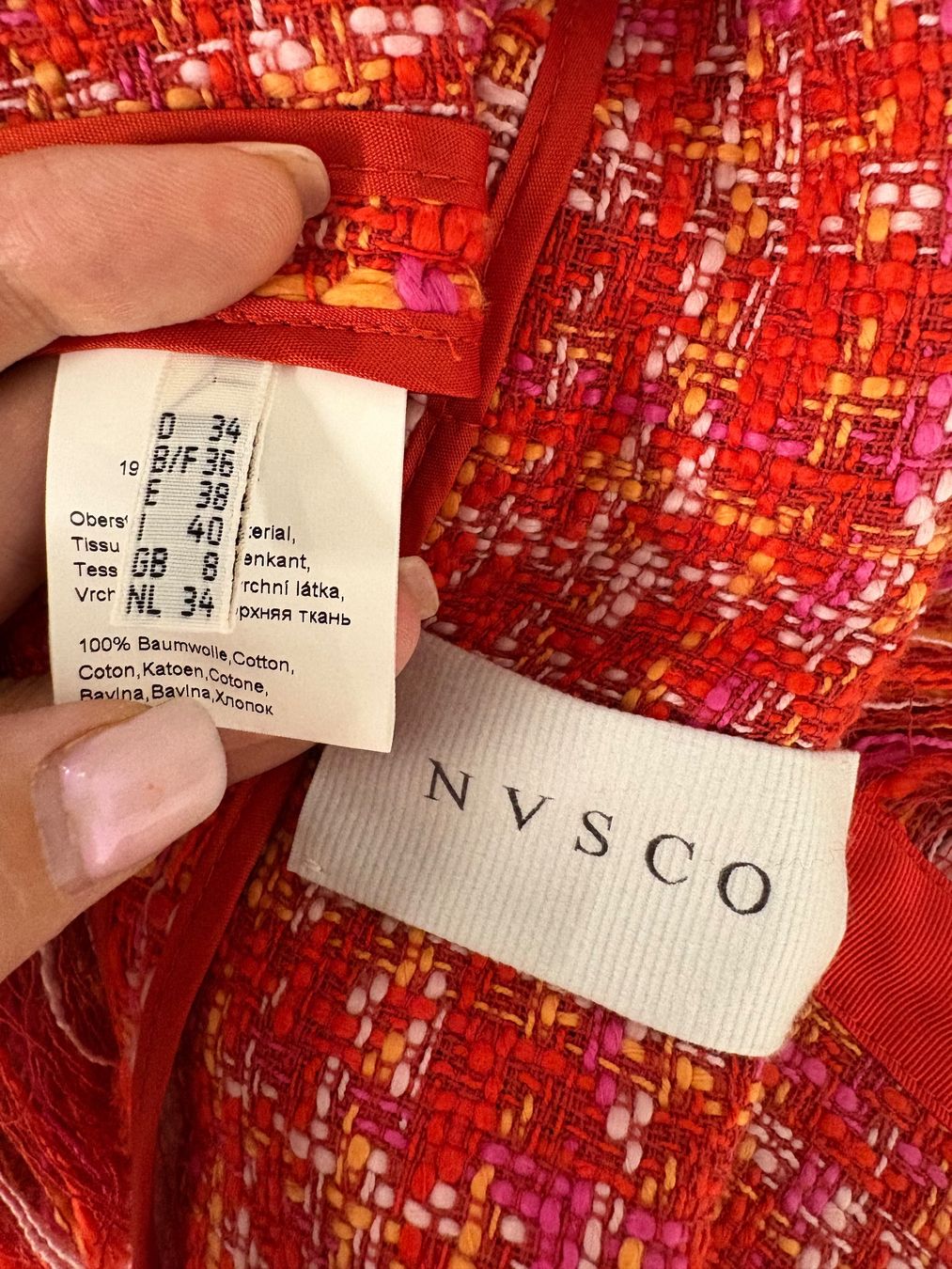 Giacche: NVSCO leichte Tweed Jacke mit Fransen rot 34 Kurzmantel – Nuovo (secondo la descrizione) da Regensdorf venduto da secondchancefashion 4
