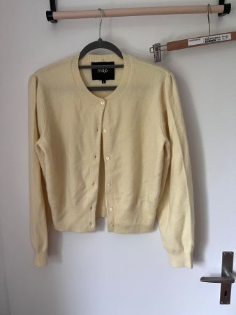 Leichtgelbes maje kashmir strickcardigan
