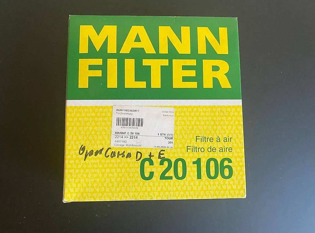 Alle Autoersatzteile: Luftfilter Mann C20106 Neu   – Gebraucht aus Mauren von lotus_46