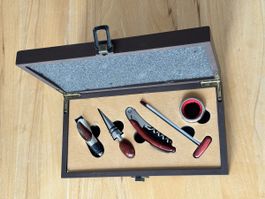 Wein-Set 5-teilig mit Holzbox neu
