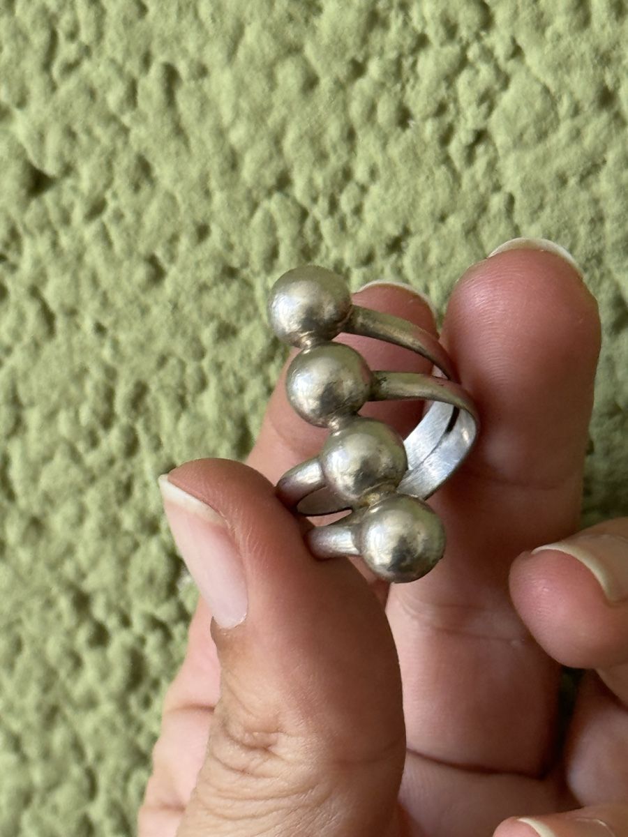 Anelli: Big Silver Tone Ball Ring - Statement Jewellery! 925 Silver – Usato da Zürich venduto da olalinda 7