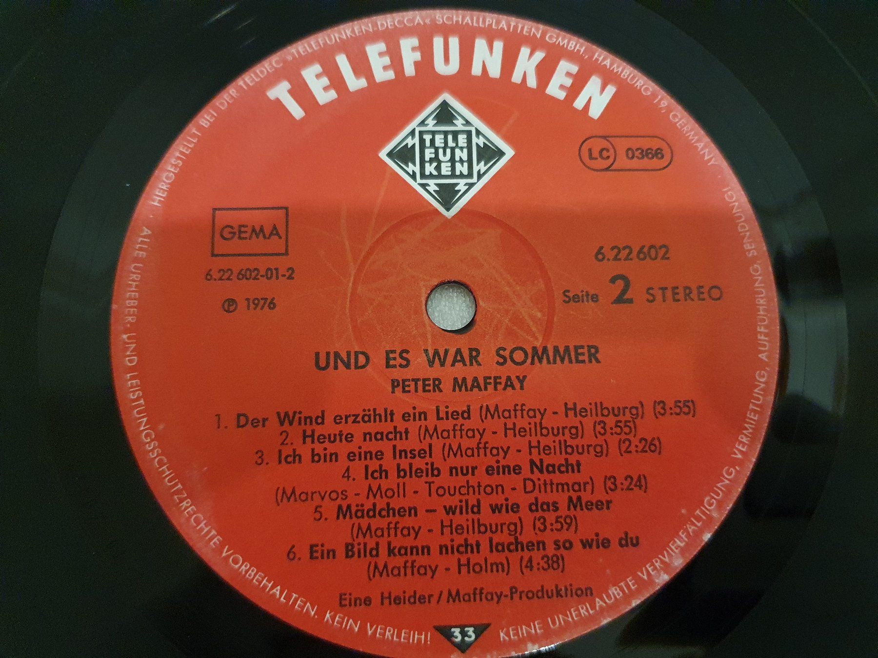 Dischi in vinile: Peter Maffay – Und Es War Sommer – Usato da Uster venduto da Vinyl-Leidenschaft 6
