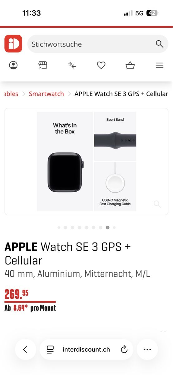 Apple Smartwatch: APPLE Watch SE 3 GPS + Cellular 40 mm, Aluminium, Mitternach – Gebraucht aus Aesch BL von ili23_yg5k 8