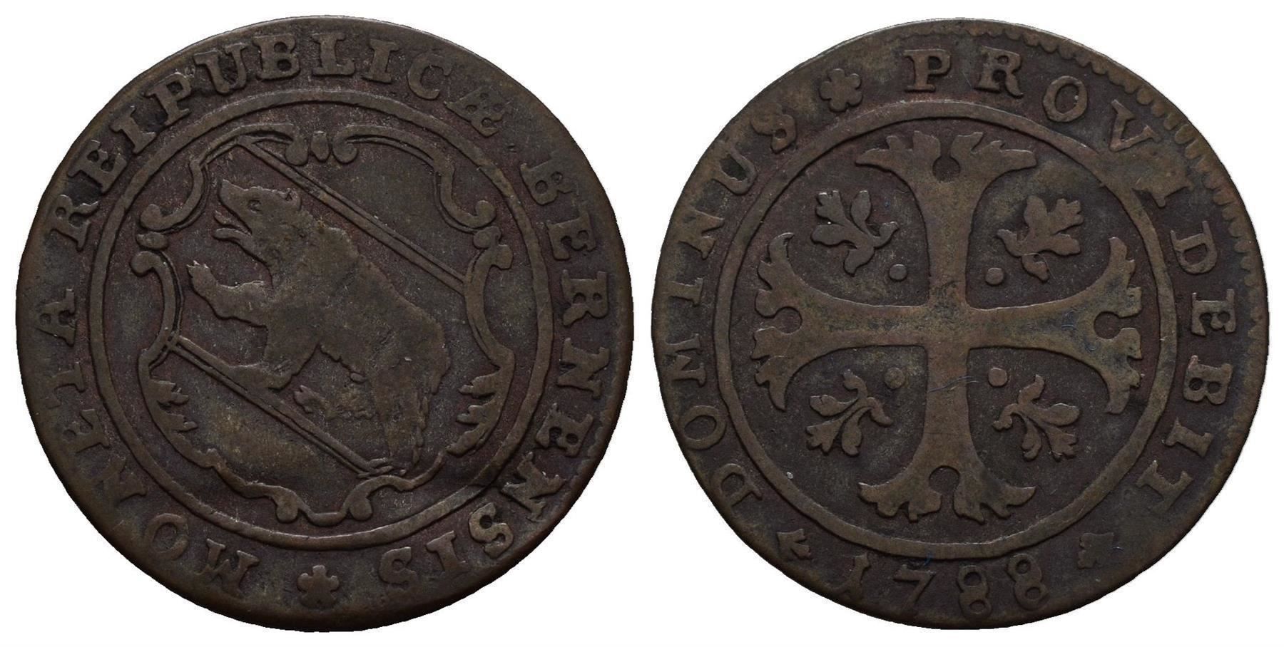 Toutes les monnaies: Bern Halbbatzen 1788  /3557 – D'occasion à Trimbach par Solothurn1