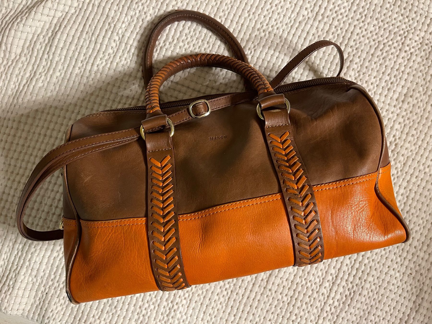Mango Borse da donna: Mango Handtasche Leder braun orange – Usato da Niedergösgen venduto da MacWinder
