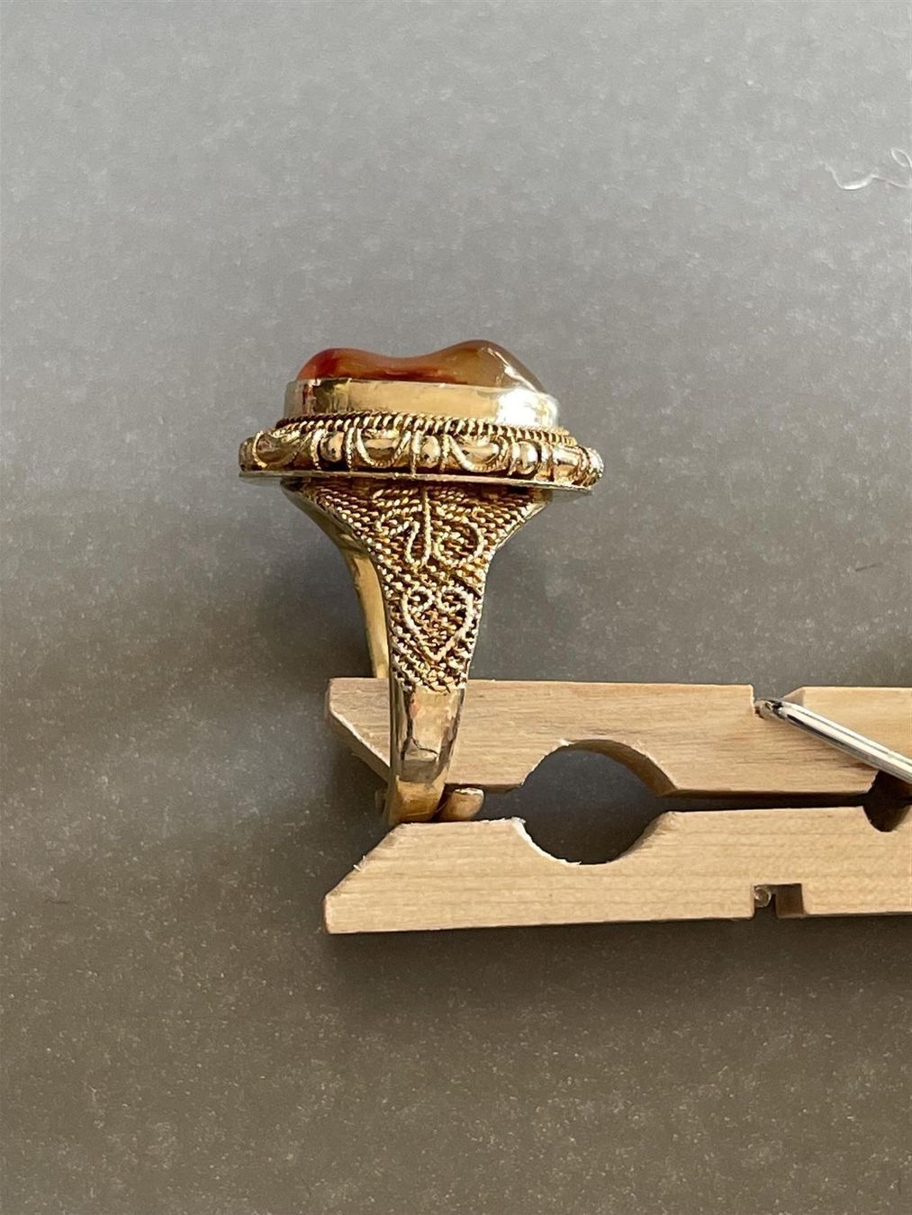 Ringe: verg. GOLD KARNEOL Ring CHINA edle Komposition wunderschön – Gebraucht aus Basel von gretchen03 3