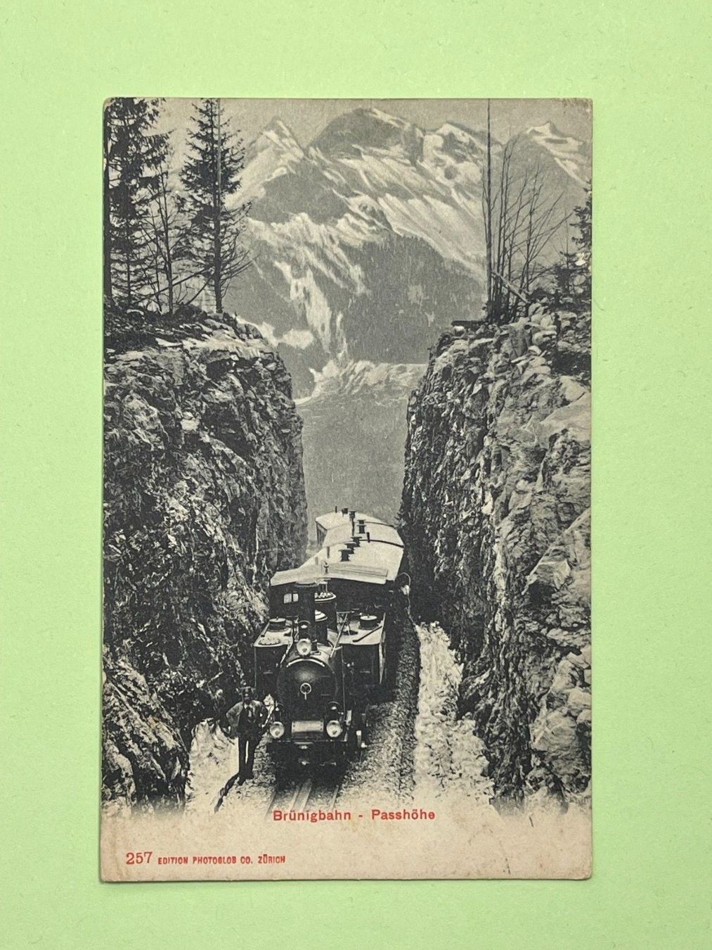 Cartoline postali: Brünigbahn - Passhöhe - Stempel Brünig 1907 – Usato da Steg VS venduto da _vinci_