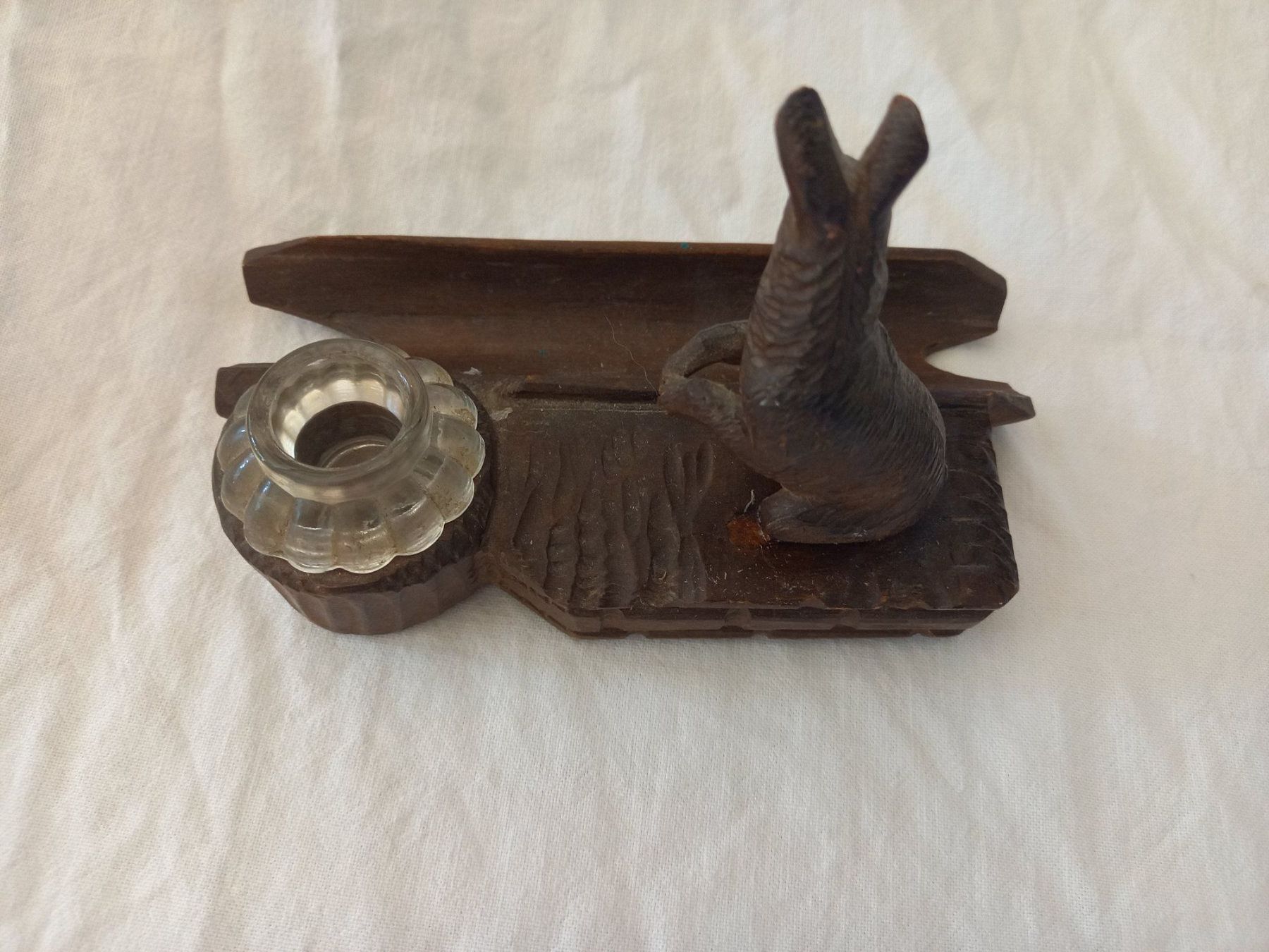 Altro in Antiquarato & Arte: Encrier ancien en bois avec décor lapin – Usato da Rossens FR venduto da Souris1 5