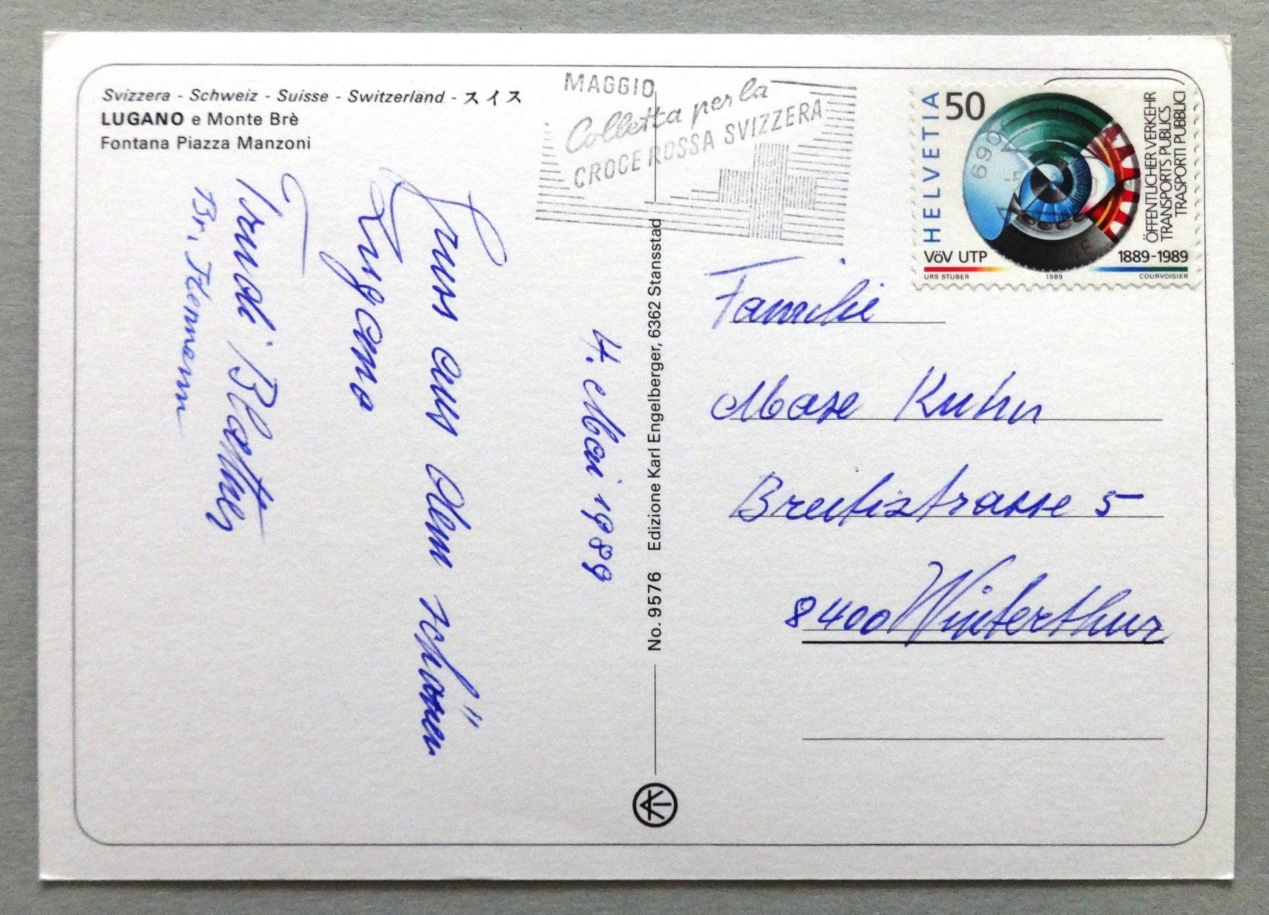 Cartes postales: Lugano e Monte Brè – D'occasion à Fétigny par Billy2miny 1
