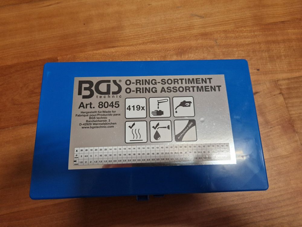 BGS 225-tlg O-Ring Sortiment Ø 3 - 22 mm