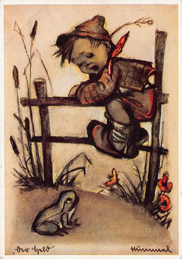 Cartoline postali: Kunst-AK, B. Hummel, Der Frosch – Usato da Frauenfeld venduto da POML