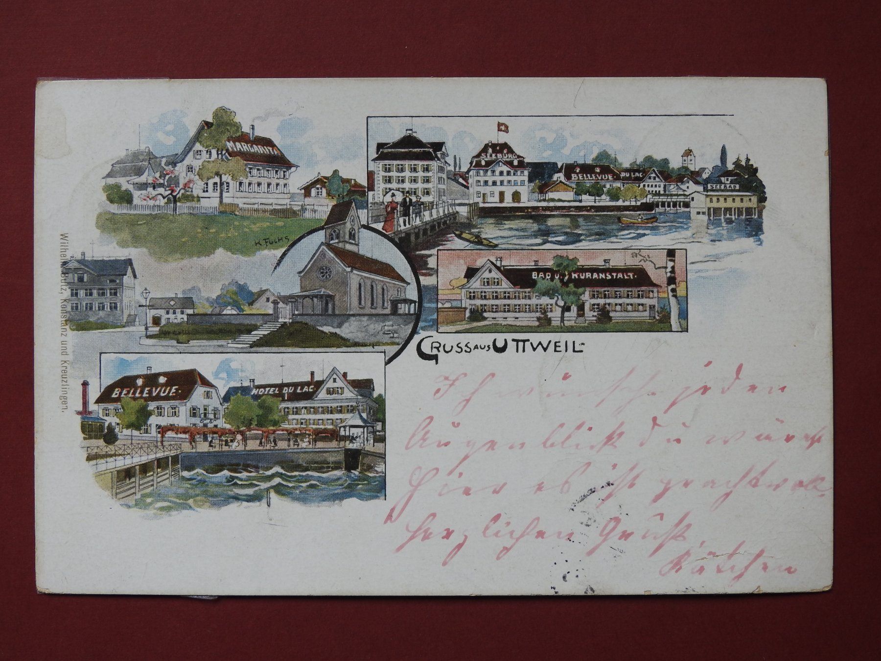 Cartes postales: AK Gruss aus Uttweil – D'occasion à Rain par 999-800-K