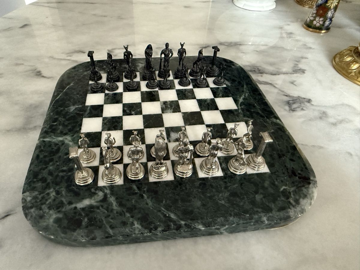 Giochi: Schachspiel aus Marmor mit Figuren – Usato da Aarburg venduto da Yula24 5