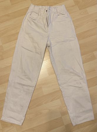  Beige Jeans Hose mit Gummizug Gr. 34 